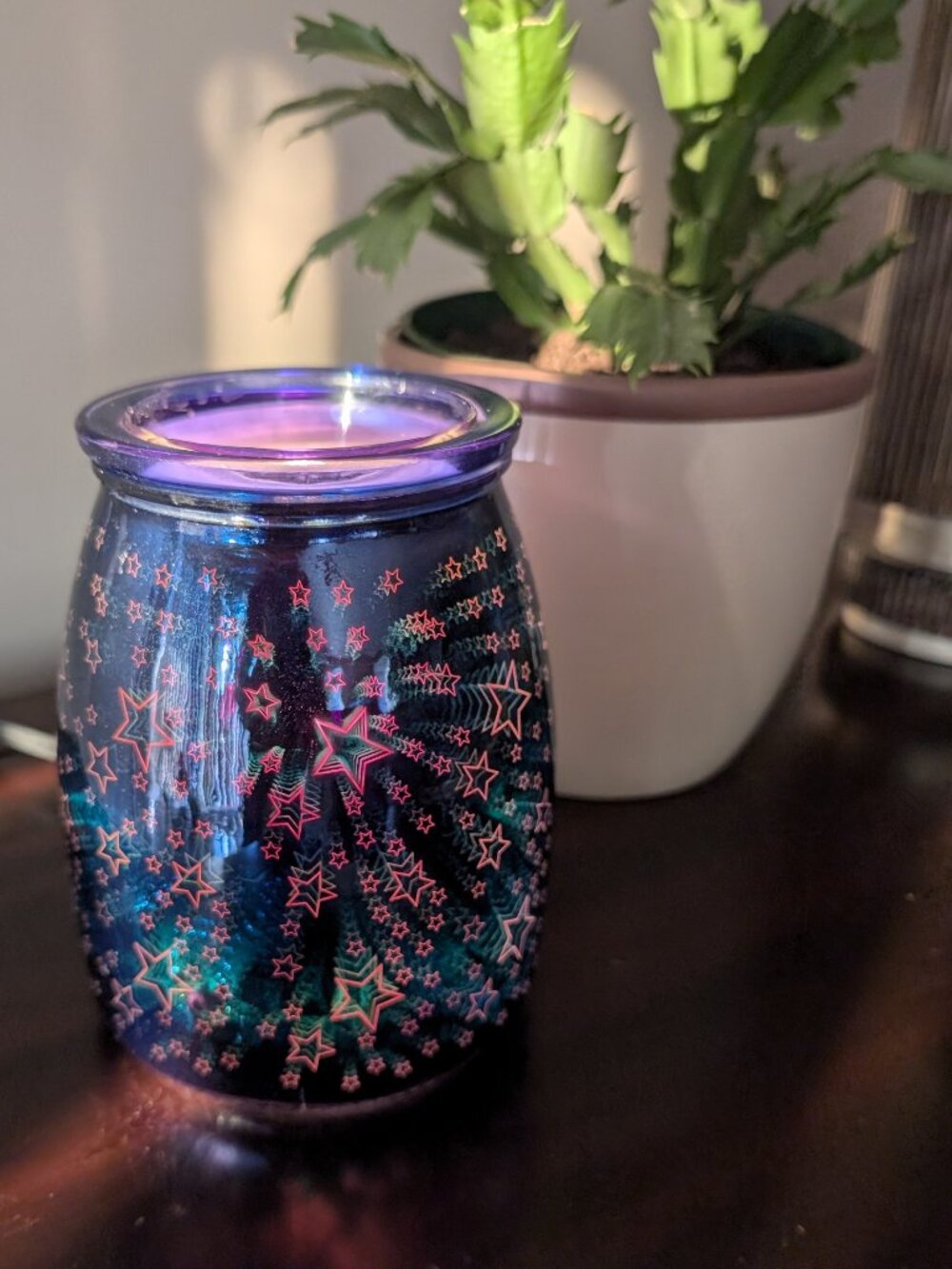 Scentsy Wax Warmer Summer Nights Stars Retired 3D Display Full Size w/Box & Bulb